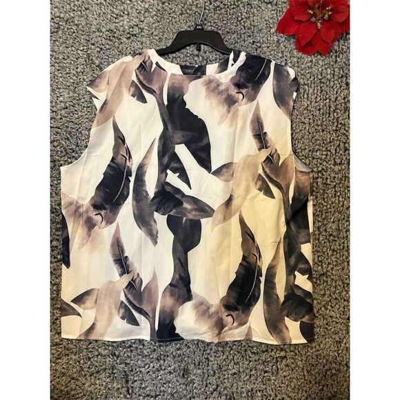 Emery Rose Women's 3XL Geometric Sleeveless V-Neck Blouse Multicolor - Picture 1 of 7